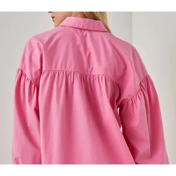 Rails Janae Button-down Shirt | Womens S, Hot Pink - Picture 2 of 7